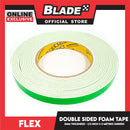 Flex Double Sided Foam Tape 3'' 2mm Thickness 1/2 inch x 5meters (Green)
