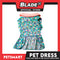 Pet Dress Floral Mint Green with Pink Collar and Ribbon Perfect Fit for Dogs and Cats (Small)