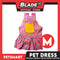 Pet Dress Pink Daisy Jumper with Yellow Pocket and Buttons Perfect Fit for Dogs and Cats (Medium)