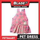 Pet Dress Pink Daisy Jumper with Yellow Pocket and Buttons Perfect Fit for Dogs and Cats (Medium)