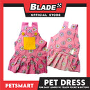 Pet Dress Pink Daisy Jumper with Yellow Pocket and Buttons Perfect Fit for Dogs and Cats (Large)