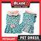 Pet Dress Floral Mint Green with Pink Collar and Ribbon Perfect Fit for Dogs and Cats (Medium)