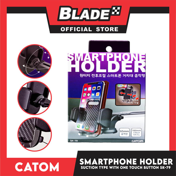 Catom Smartphone Holder Suction Wide Grip Dashboard Type with One Touch Button SK-79