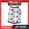 Pet Clothes Blue Stars Gray with Blue Piping Sando (XL) DG-CTN174XL