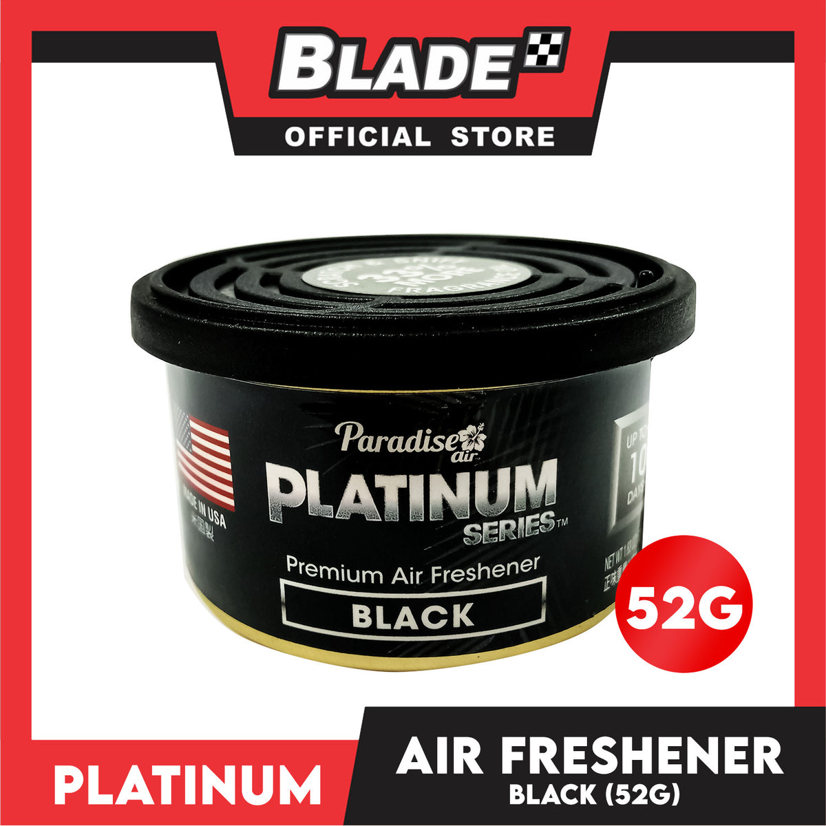 Paradise Air Platinum Series Air Freshener 52g (Black)