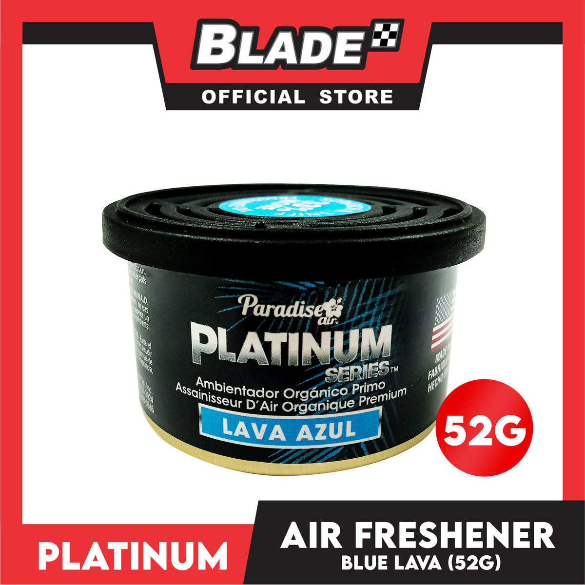 Paradise Air Platinum Series Air Freshener 52g (Blue Lava)