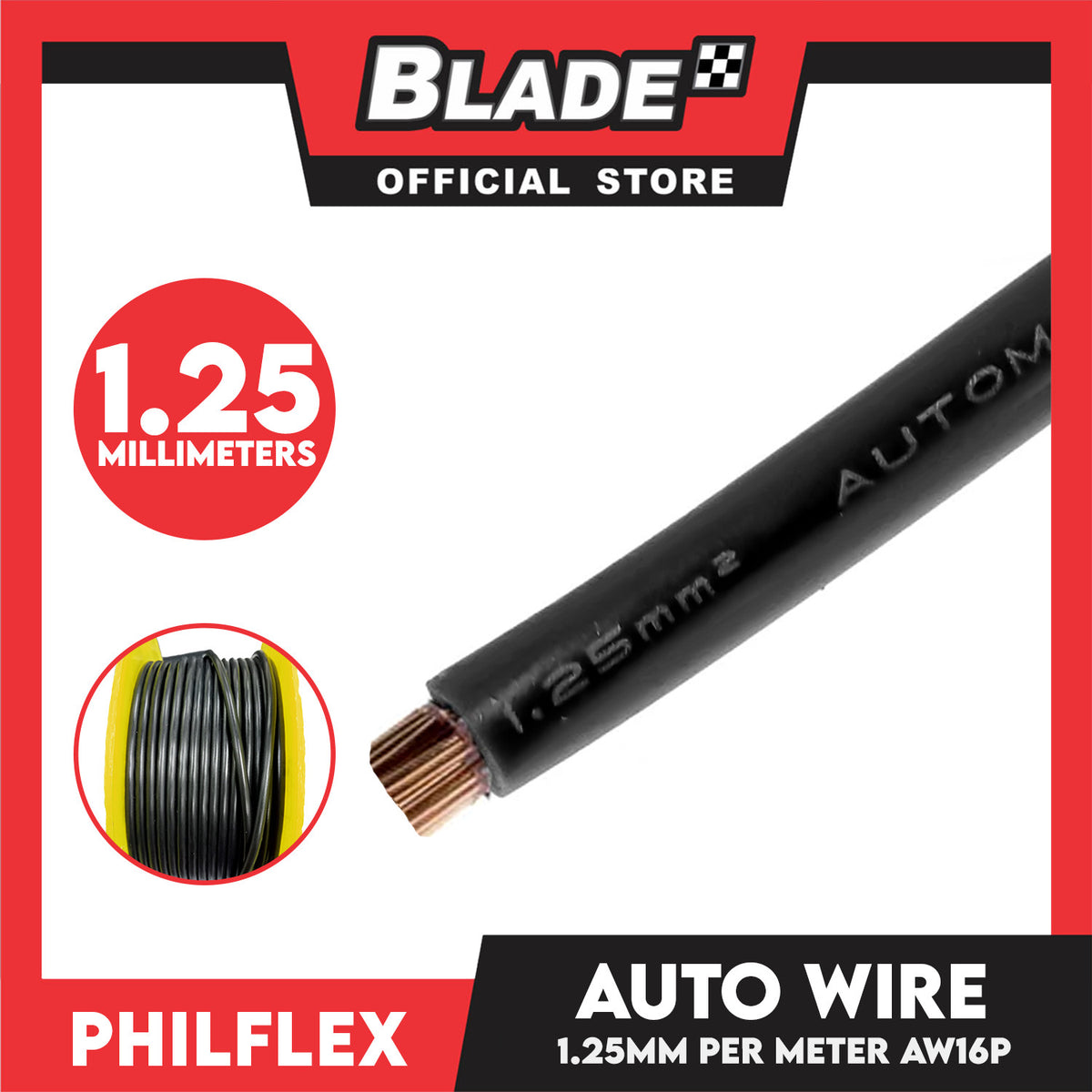 Philflex Auto Wire AW16P 1.25mm x 1meter