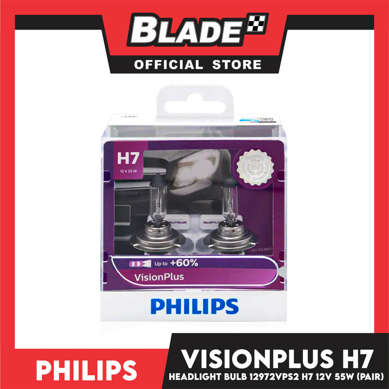 Philips Vision Plus H7 12972VPS2 12V 55W Car Headlight