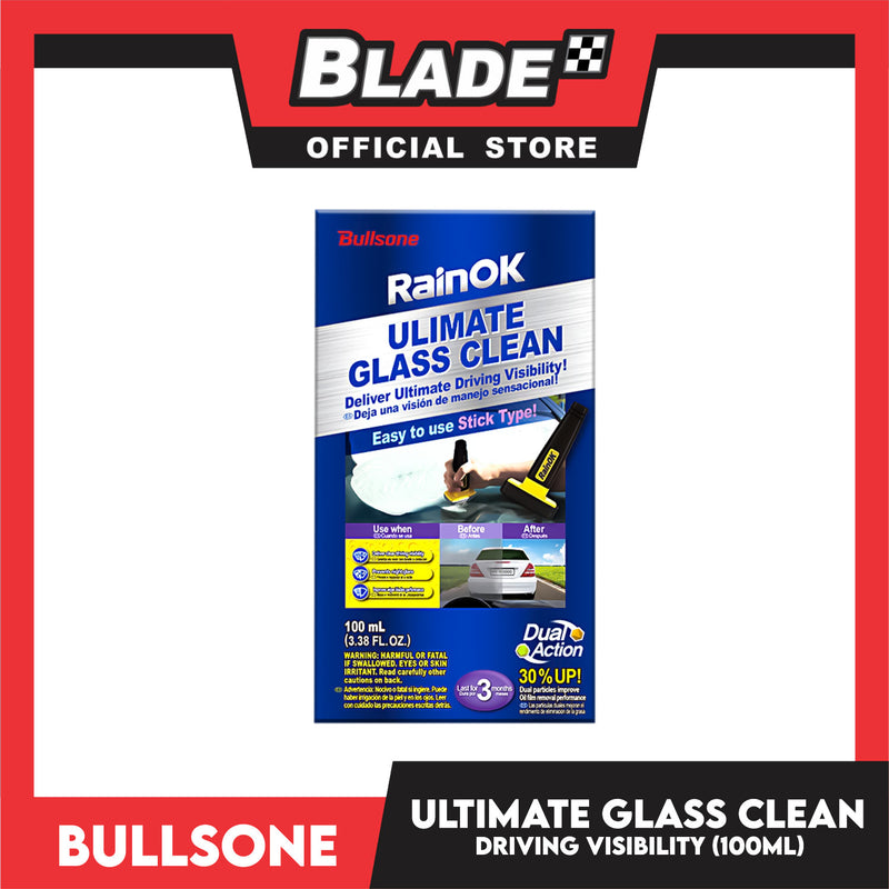 Bullsone RainOK Ultimate Glass Clean for Ultimate Driving Visibility 100ml