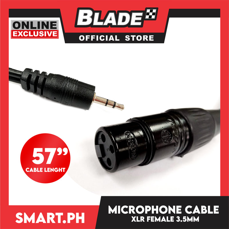 Microphone Cable XLR (3-pin) Female to Male Stereo Jack for