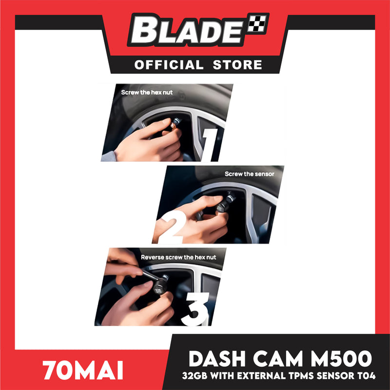 70mai Dash Cam M500 32GB + T04 TPMS