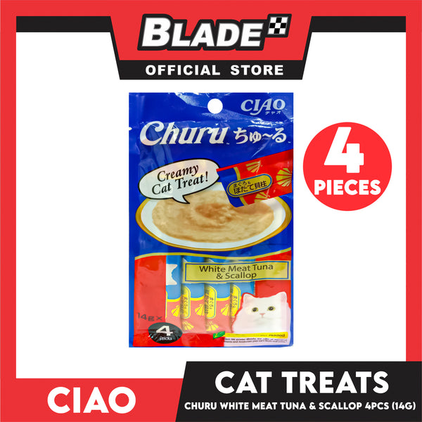 Ciao Churu Cat Treat 14g x 4 Sticks (White Meat Tuna and Scallop)