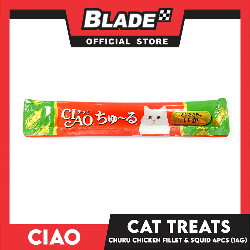 Ciao Churu Cat Treat 14g x 4 Sticks (Chicken Fillet and Squid)