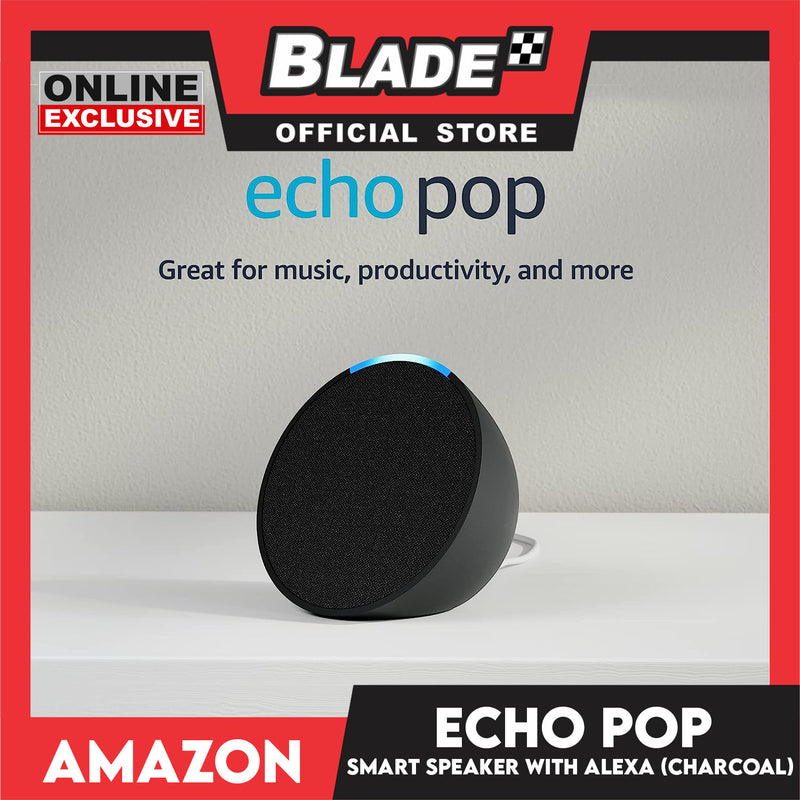 Amazon Echo Pop Full Sound Compact Smart Speaker with Alexa (Charcoal)