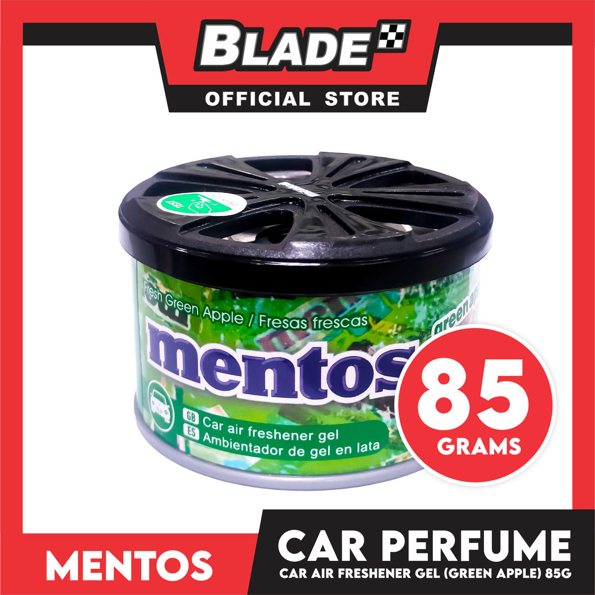 Mentos Car Air Freshener Gel 85g (Green Apple)