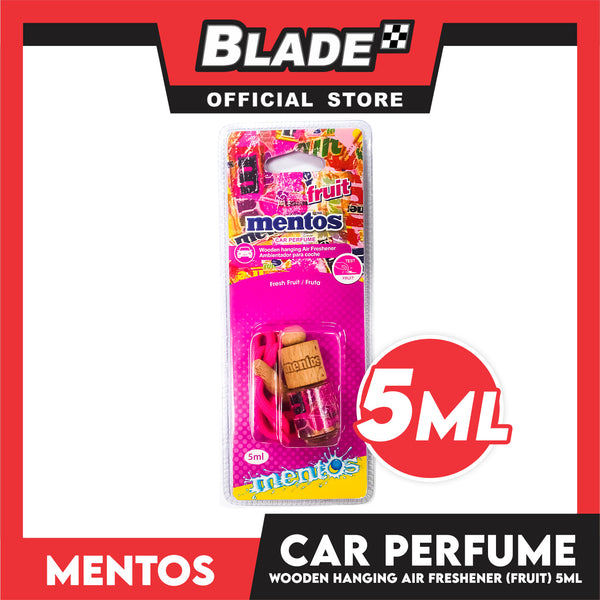 Mentos Wooden Hanging Air Freshener, Car Perfume 5ml (Fruit)