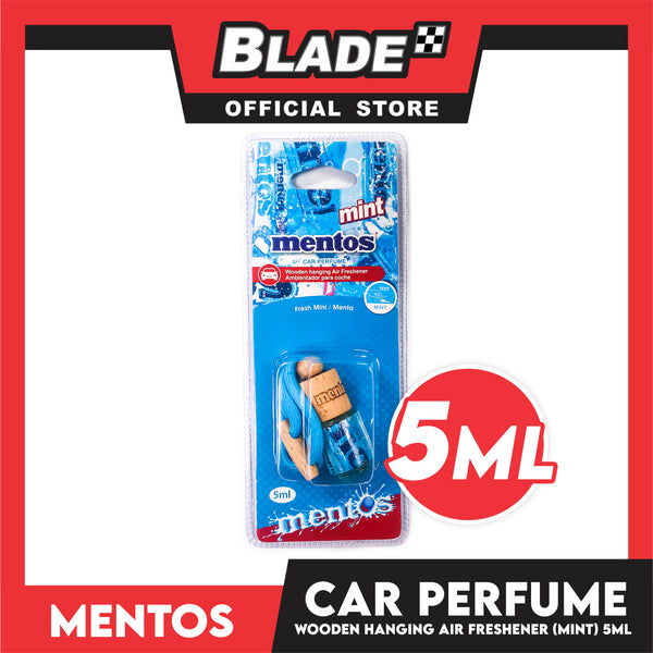 Mentos Wooden Hanging Air Freshener, Car Perfume 5ml (Mint)