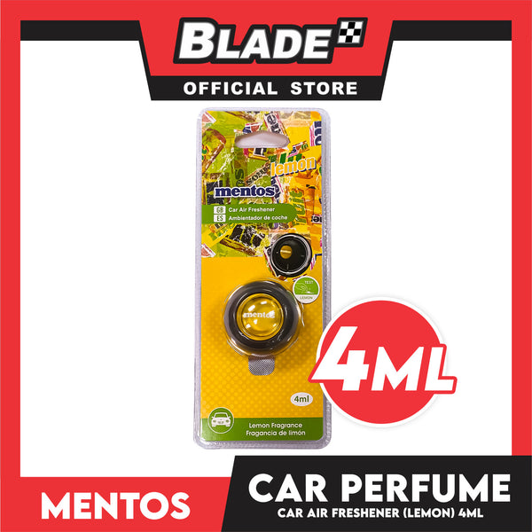 Mentos Vent Clip Car Air Freshener 4ml (Lemon)