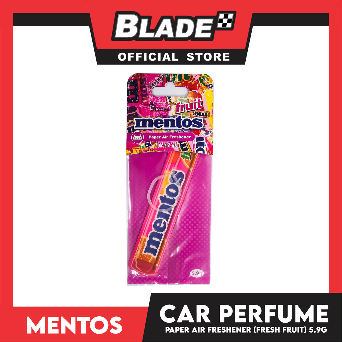 Mentos Paper Air Freshener, Car Perfume 5.9g (Fresh Fruit)