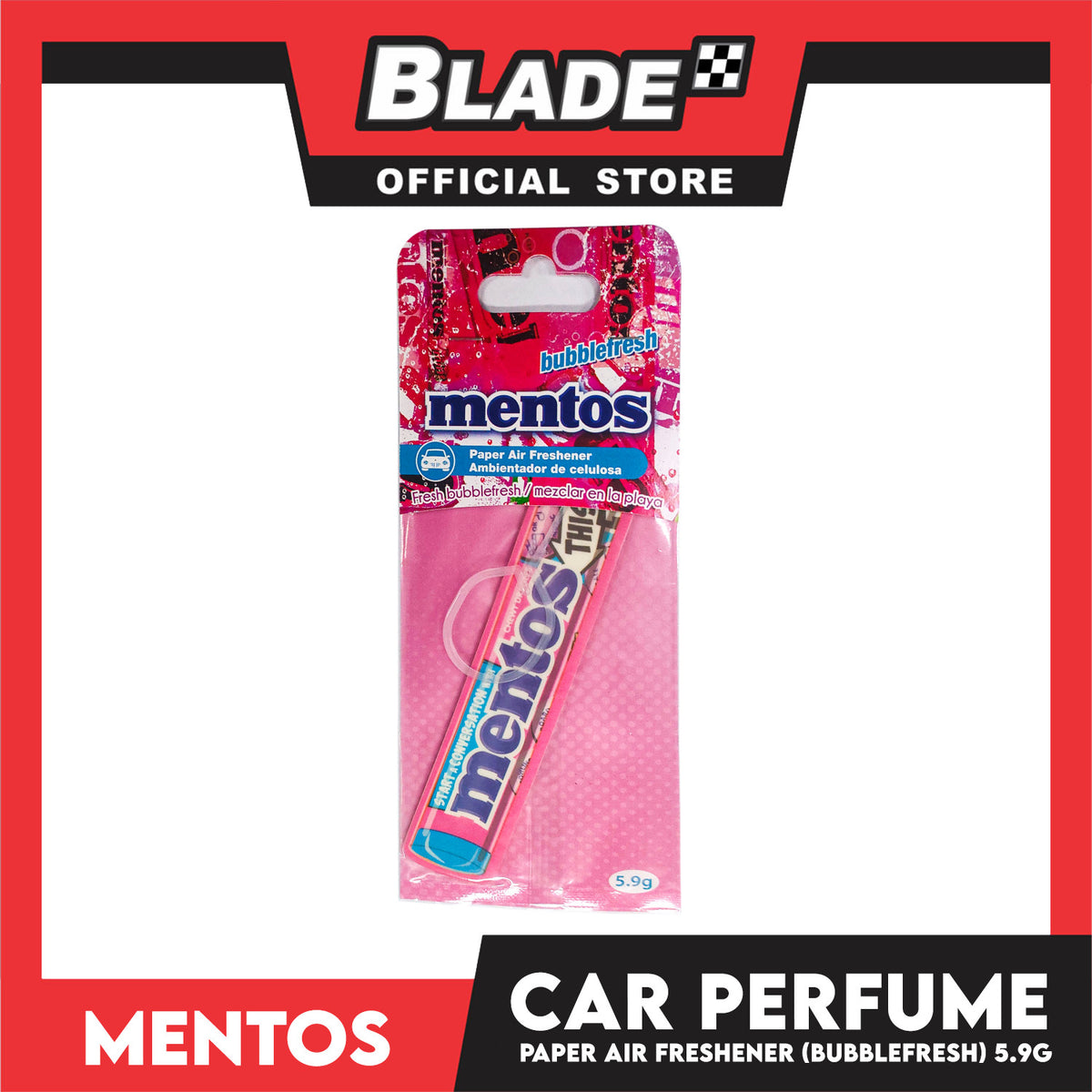 Mentos Paper Air Freshener, Car Perfume 5.9g (Bubblefresh)
