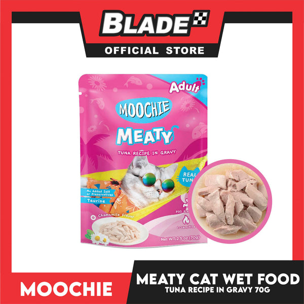 Moochie Meaty Cat Wet Food for Adult 70g (Tuna Recipe in Gravy)
