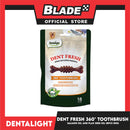 Dentalight Dent Fresh 360° Toothbrush Salmon Flaxseed Coat Care Dog Treats 150g