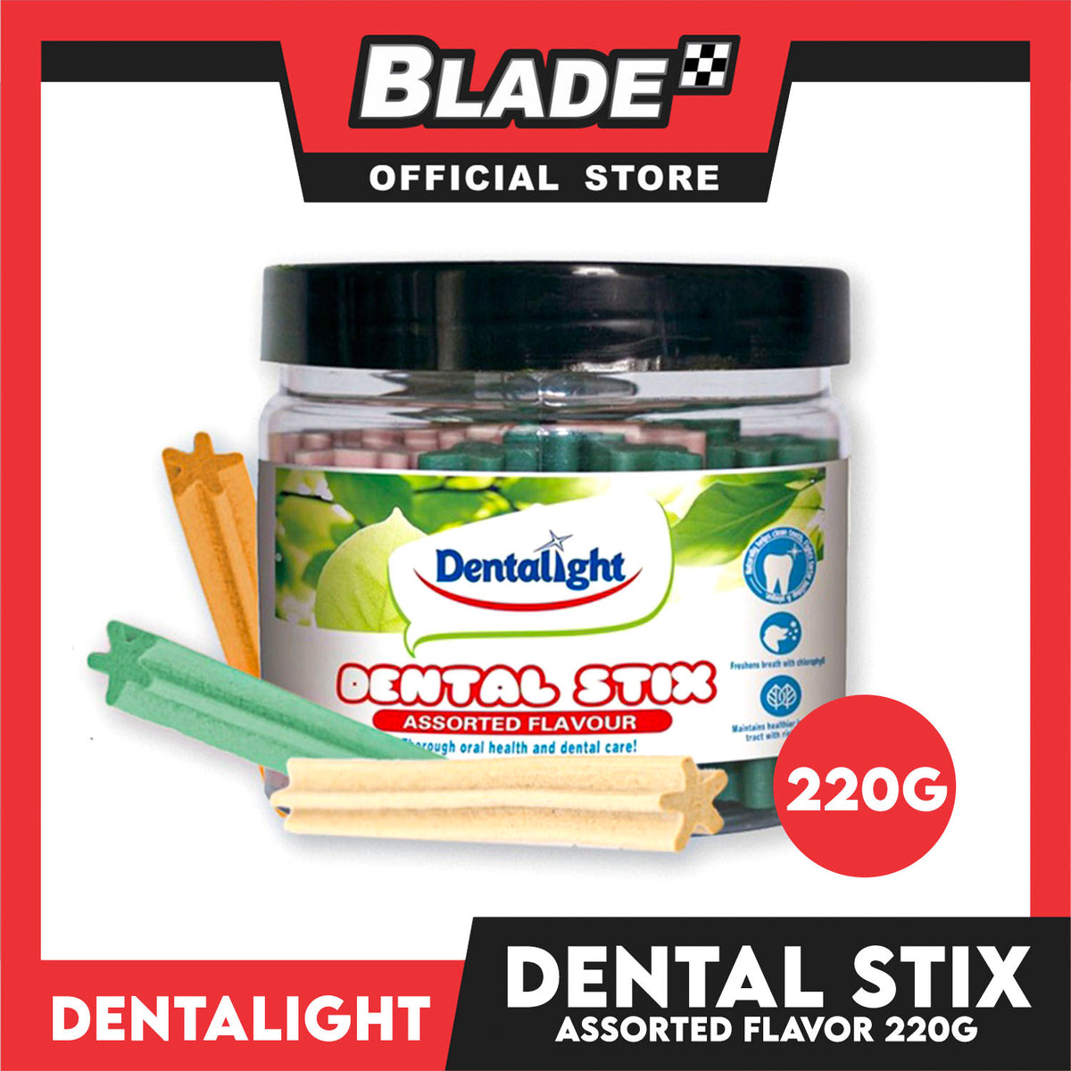 Dentalight Dental Stix (Assorted Flavor) Dog Treats for Oral Health and Dental Care 220g