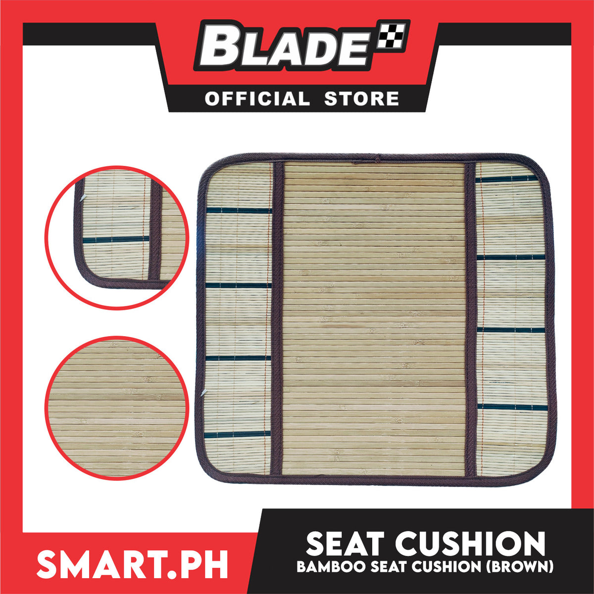 Bamboo Seat Cushion for Car, Home or Office Use (Brown)