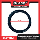 Catom Carbon Sporty Steering Wheel Cover 370mm (Black) Universal Fit For Any Cars