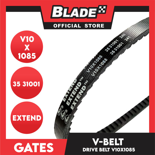 Gates Automotive Drive V-Belt Extend V10X1085 For Hyundai, Jeep, and Mitsubishi