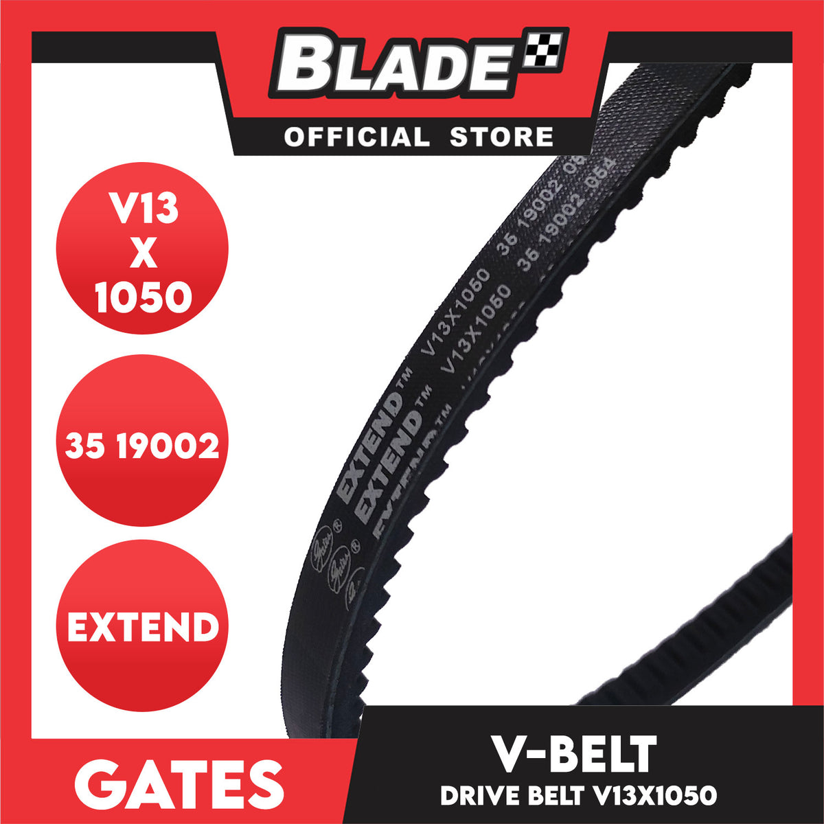 Gates Automotive Drive V-Belt Fan Belt Extend V13X1050 For Mazda