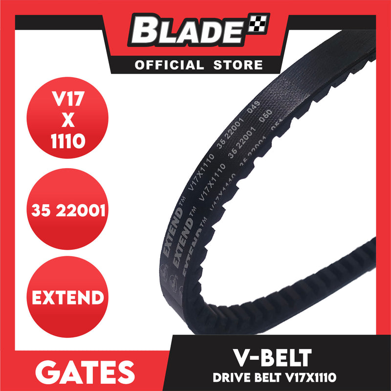 Gates Automotive Drive V-Belt Fan Belt Extend V17X1110 For Hyundai, Mitsubishi, and Toyota