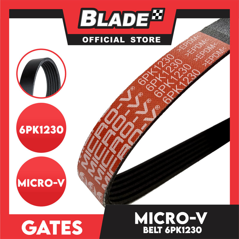 Gates Automotive Micro-V Fan Belt 6PK1230 For Toyota