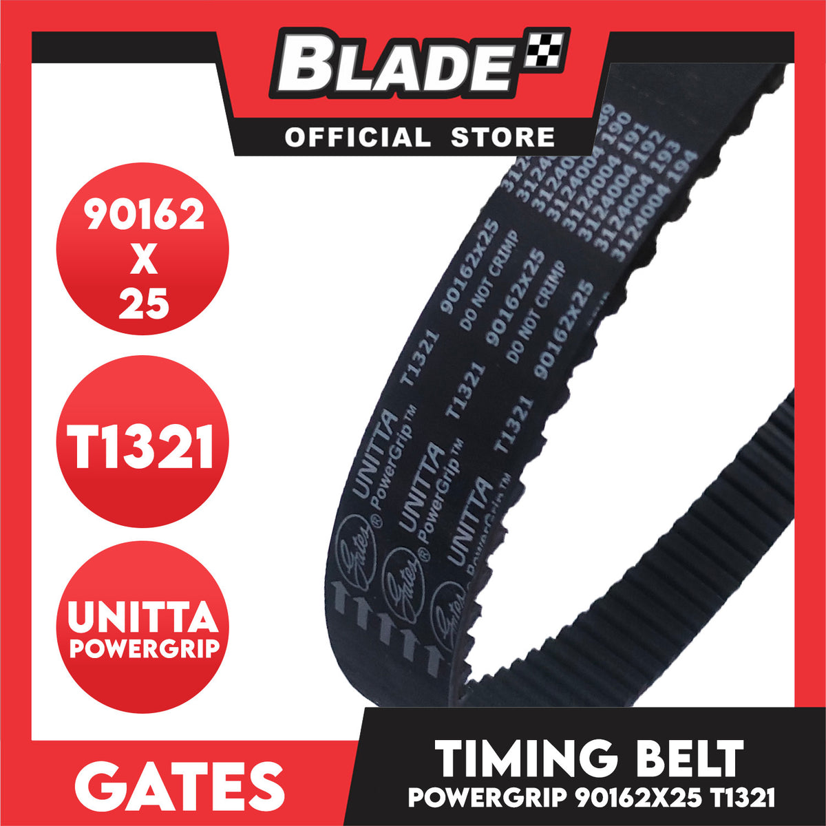 Gates Automotive PowerGrip Timing Fan Belt T1321 Kia and Mazda