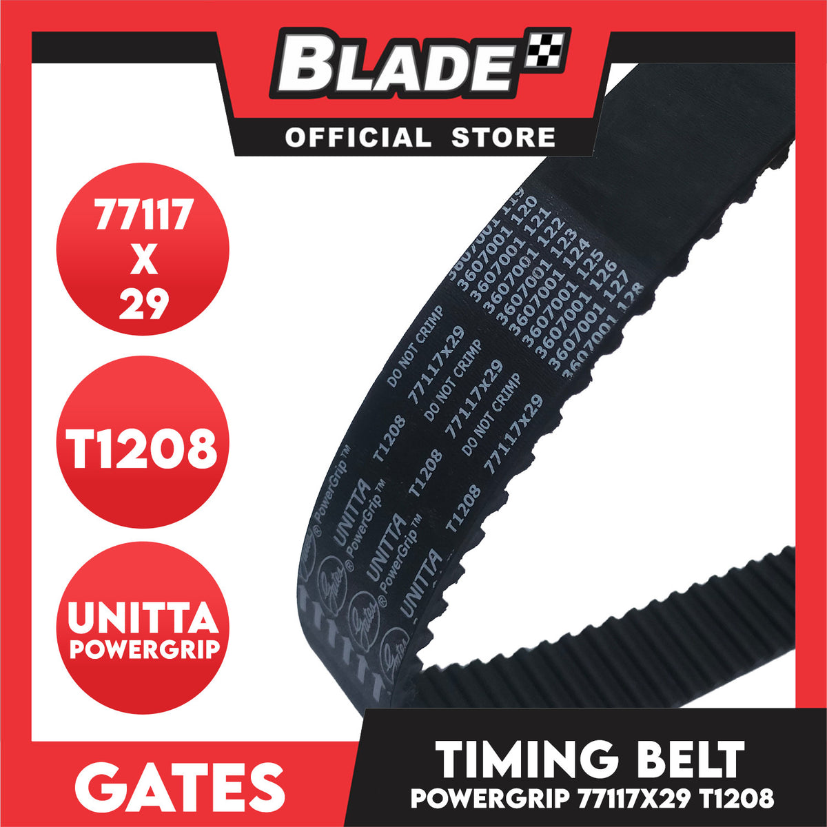 Gates Automotive PowerGrip Timing Fan Belt T1208 For Mitsubishi