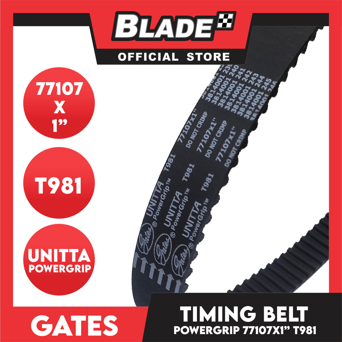 Gates Automotive PowerGrip Timing Fan  Belt T981 For Mitsubishi