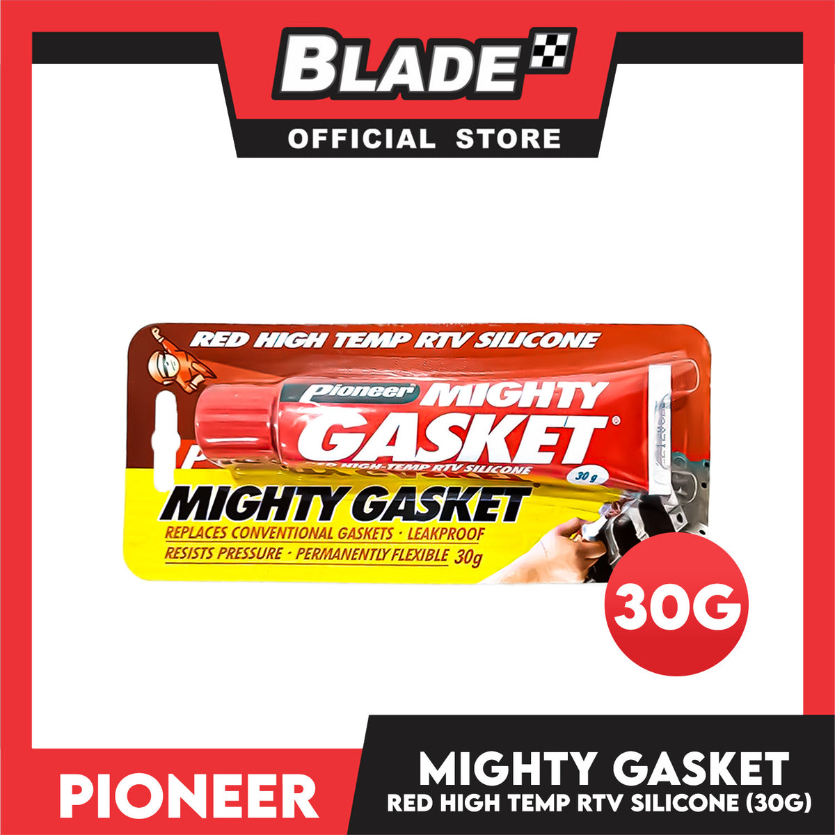 Pioneer Mighty Gasket Red High-Temp RTV Silicone 30g
