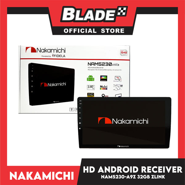 Nakamichi HD Android Multimedia Receiver 9'' Screen 2gbRam + 32gb Storage NAM5230-A9Z  Zlink