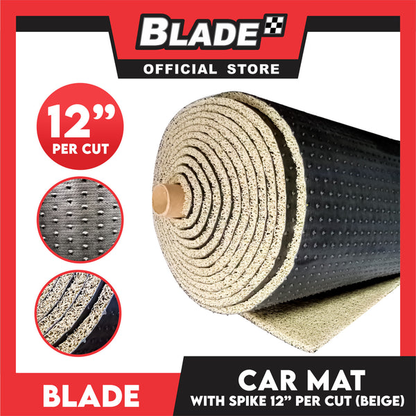 Blade Car Mat (Per Cut) 12''x 45'' Beige with Spike Backing