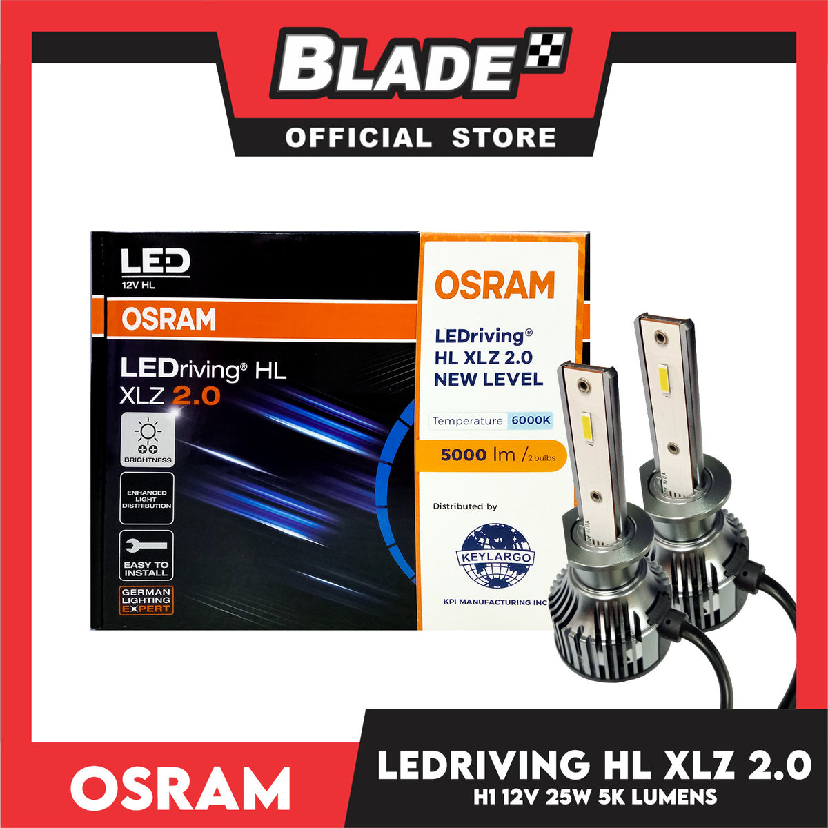 Osram LEDriving Headlight XLZ 2.0 5000lm 6000k 12V 23W H1 D6150CW P14.5s