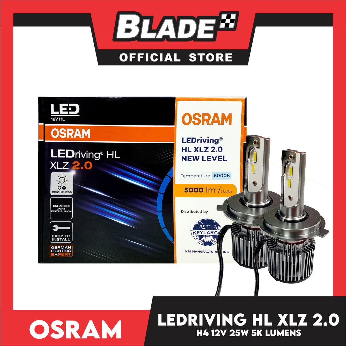 Osram LEDriving Headlight XLZ 2.0 5000lm 6000k 12V 25W H4 D6204CW P43t