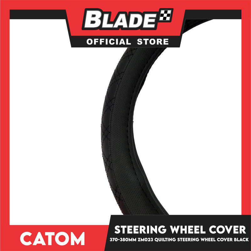 Catom Steering Wheel Cover Quilting 370-380mm ZM034  (Black)