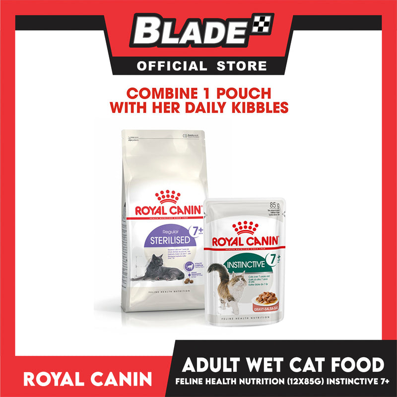 Royal Canin Instinctive 7+ Gravy (85g x 12) Wet Cat Food - Feline Health Nutrition