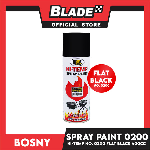 Bosny Spray Paint Hi-Temp No.0200 (Flat Black) 400cc
