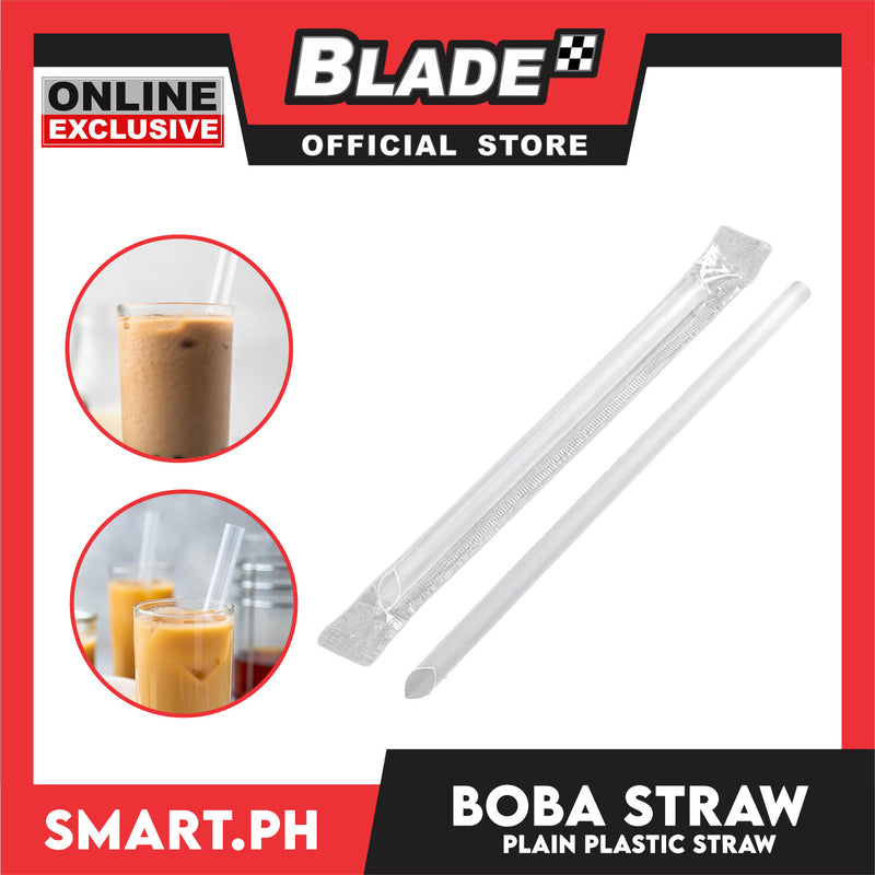 100pcs 21cm Boba Bubble Tea Plastic Straw, Smoothie Straw, Milk Tea Milkshake Straw (Clear)