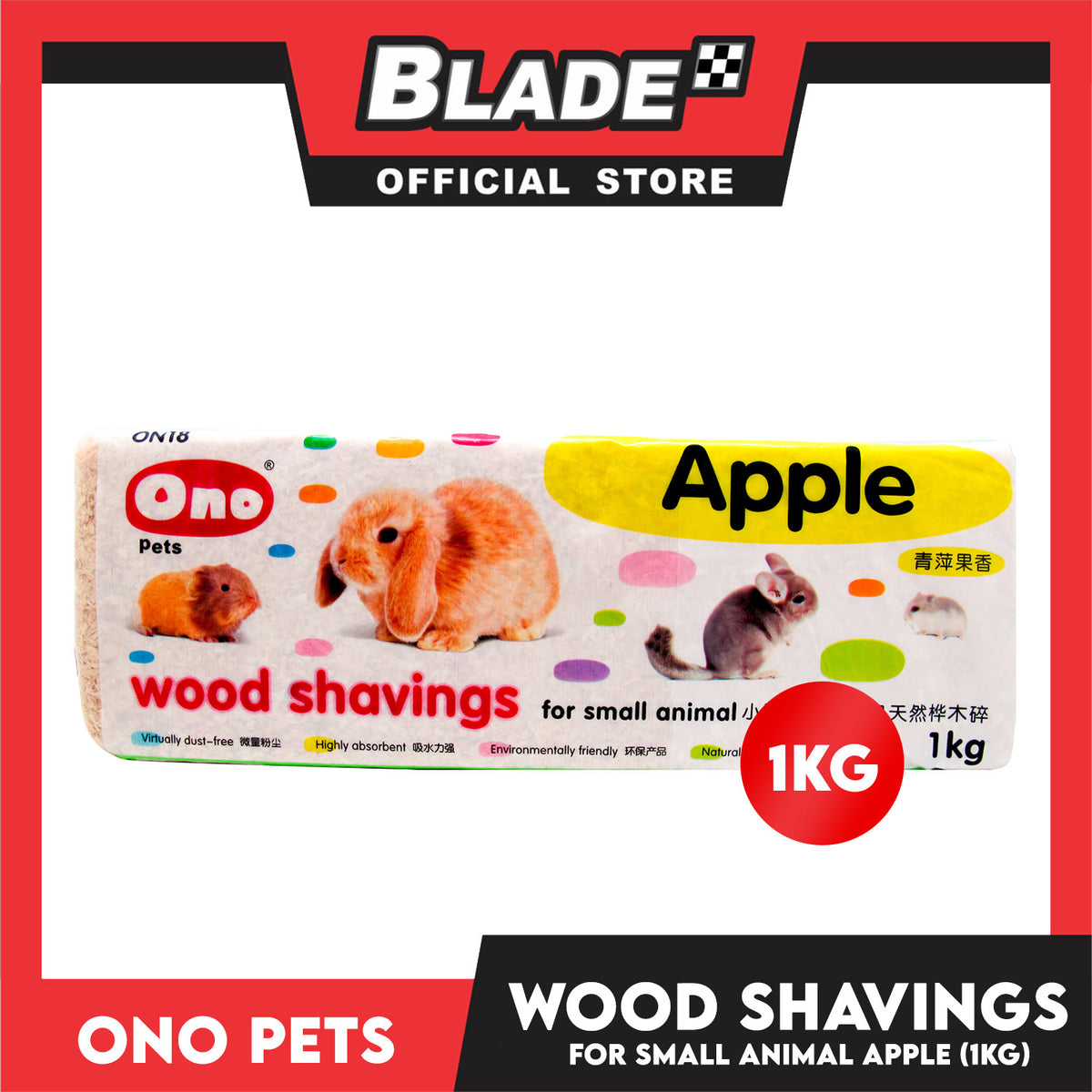 Ono Pets Wood Shavings Apple 1kg