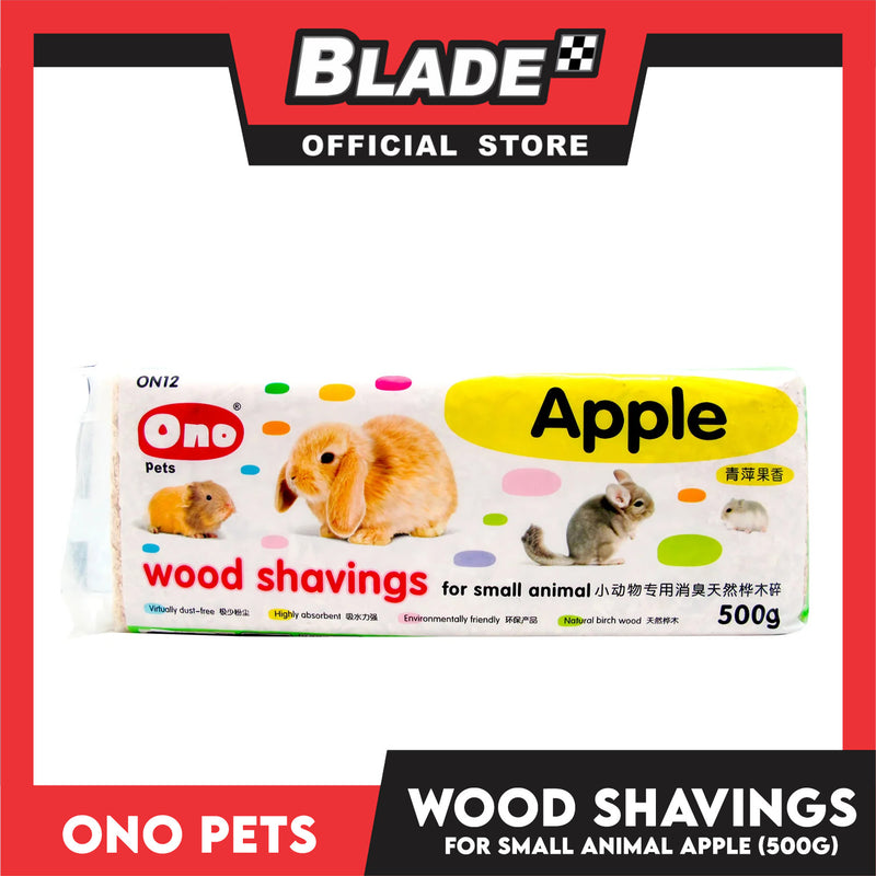 Ono Pets Wood Flakes Shavings Apple ON09 500g for Small Animals Natural Paper Bedding