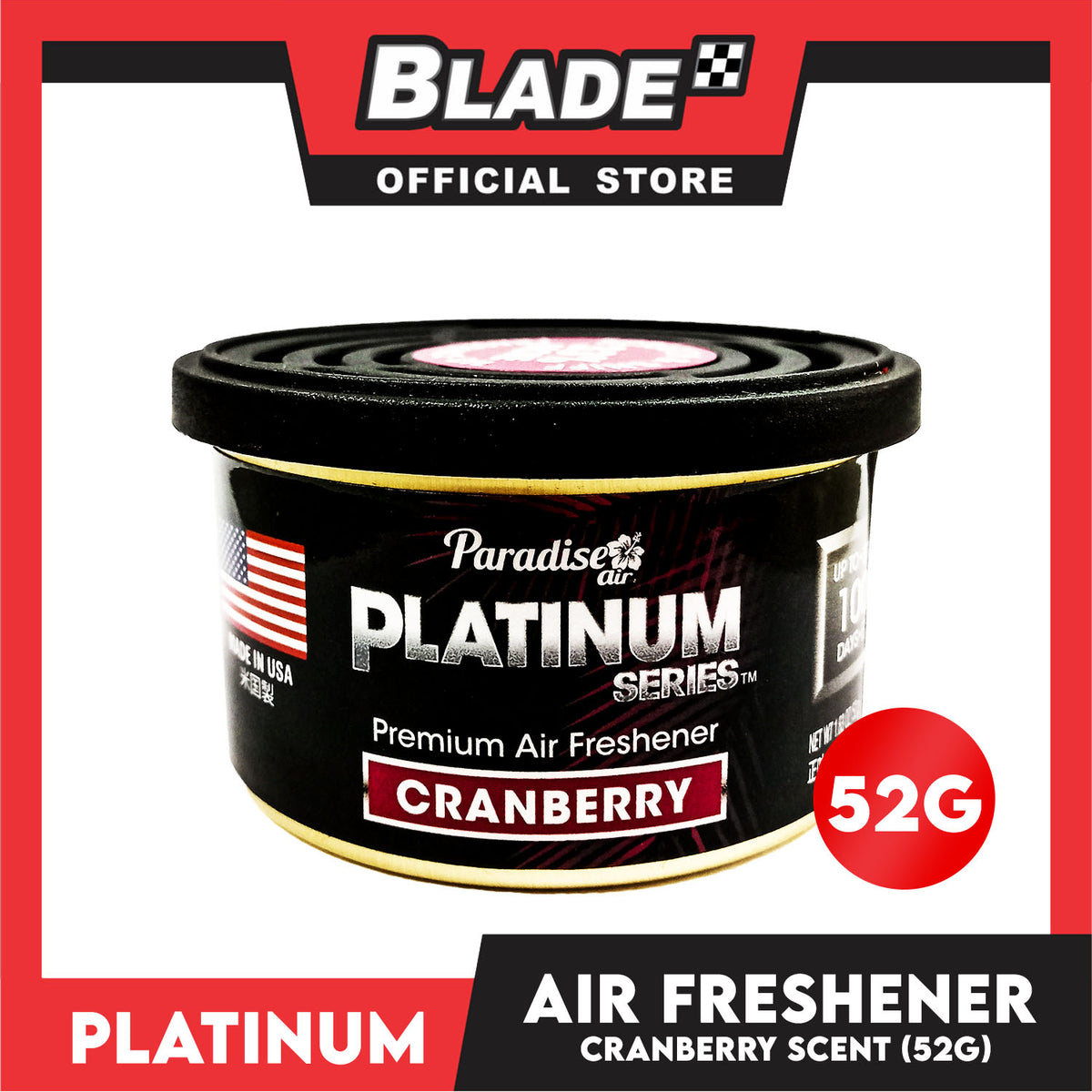 Paradise Air Platinum Series Air Freshener 52g (Cranberry)