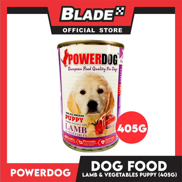 PowerDog Lamb and Vegetables for All Breeds Puppy 405g Wet Canned Dog Food