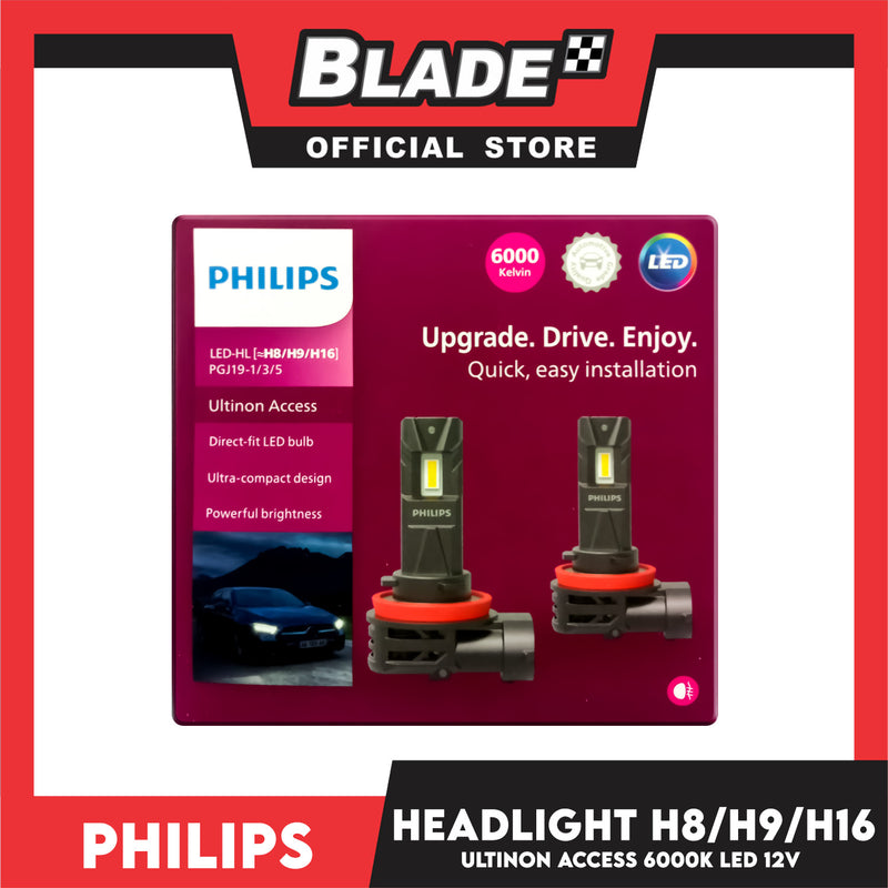 Philips Led-HL H8/H9/H16 Ultinon Acces LUM11366U2500X2 Car Headlights Bulb